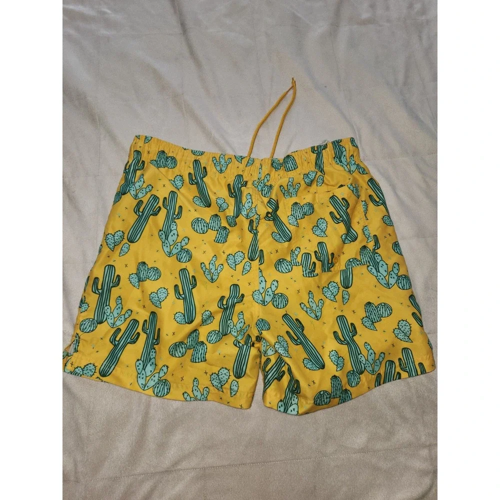 Mens George Swimtrunks Shorts. Cactus. Yellow. Mens M 32-34